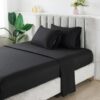 7 Piece Reversible Bed in a Bag Comforter Set with Sheets, Black, Queen