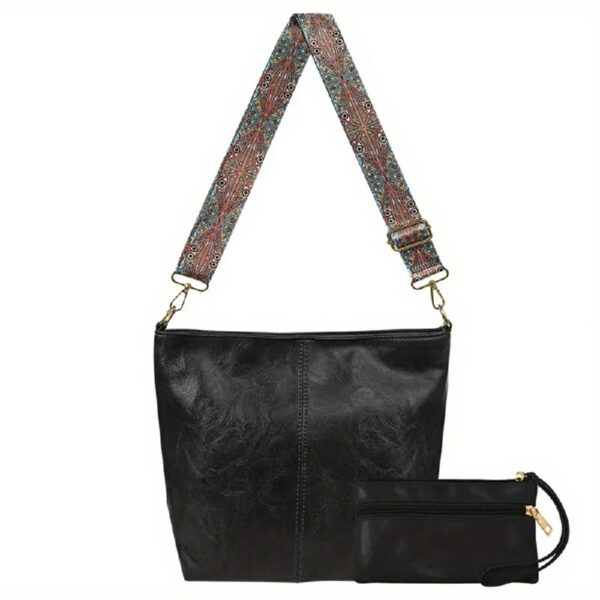 Hobo Bags for Women Crossbody Handbags Guitar Strap Shoulder Bucket Bag Vegan Leather Purse Trendy Boho Tote Purses