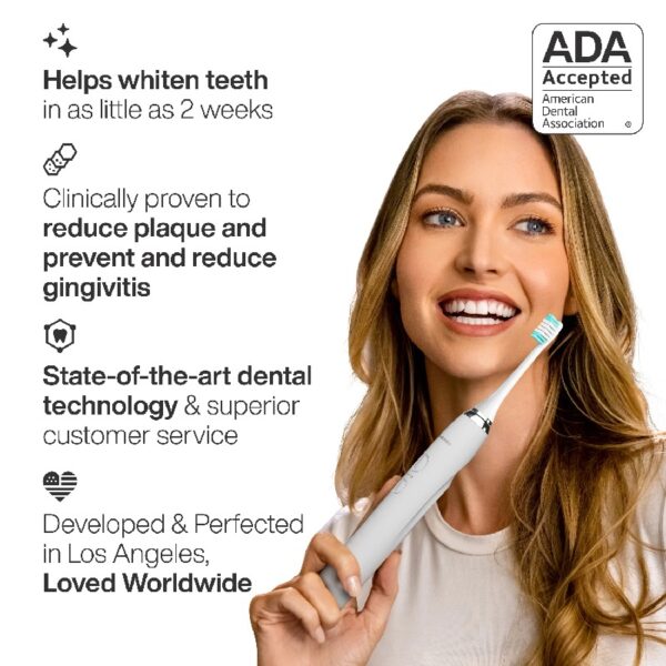 Black Series Electric Toothbrush - Rechargeable, 4 Modes, Travel Case, 8 Brush Heads