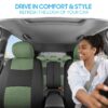 PolyPro Car Seat Covers Full Set in Charcoal on Black – Front and Rear Split Bench for Cars, Easy to Install Cover Set, Accessories Auto Trucks Van SUV