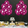 PMU Graduation Balloons 11 Inch PartyTex Premium Emerald Green with All-Over Print White Grad Caps-Confetti and Streamers Pkg/100