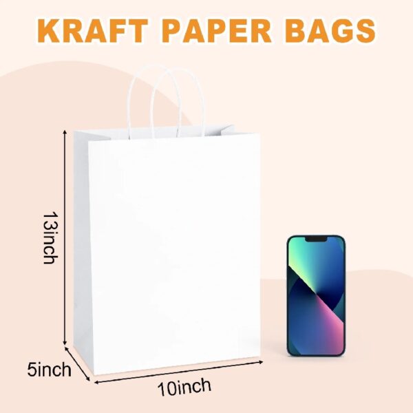 BagDream Brown Paper Gift Bags with Handles Kraft Paper Shopping Bags for Business, Shopping, Grocery, Retail, Birthday Party, Merchandise, 10x5x13, 100 Pack