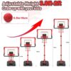2-in-1 Kid Basketball Hoop with LED Lights & Scoreboard & 3 Balls, Toddler Basketball Hoop Adjustable Height 5.1ft-6.2ft, Basketball Toy Gifts for Boys & Girls