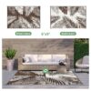 6'x9' Outdoor Rugs Patio Waterproof Outside Mat Reversible Plastic Camping Carpet,Black & Grey