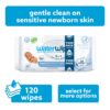 Sensitive+ Newborn & Baby Wipes, 3-In-1 Cleans, Cares, Protects, 99.9% Water, Unscented & Hypoallergenic, 9 Packs (540 Wipes)