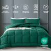 Queen Size 3-Piece All-Season Down Alternative Comforter Set Deep Black | Comforter + Pillow Cases Bedding Set | Hotel Grade Bed in a Bag by