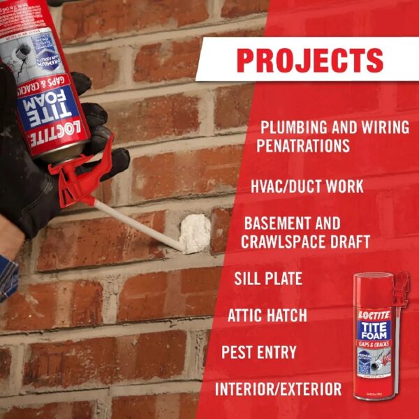 (4 pack) Tite Foam Insulating Foam Sealant Gaps & Cracks, Pack of 1, White 12 oz Can