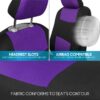PolyPro Car Seat Covers Full Set in Charcoal on Black – Front and Rear Split Bench for Cars, Easy to Install Cover Set, Accessories Auto Trucks Van SUV
