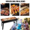 Barbecue Charcoal Grill for Camping, 24 in Mini Grill Stainless Steel Foldable Portable Grill, BBQ Tool Kit for Outdoor Camping Cooking Gear Picnics Beach Home Backyard Party BBQ Beginner