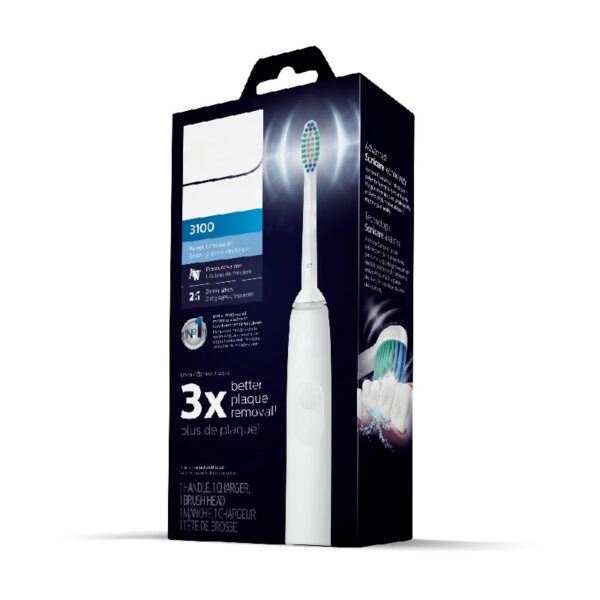 3100 Power Toothbrush, Rechargeable Electric Toothbrush with Pressure Sensor, Black HX3681/04