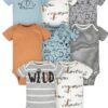 Baby Boy Short Sleeves Onesies Bodysuits, 8-Pack, Sizes Newborn-12M