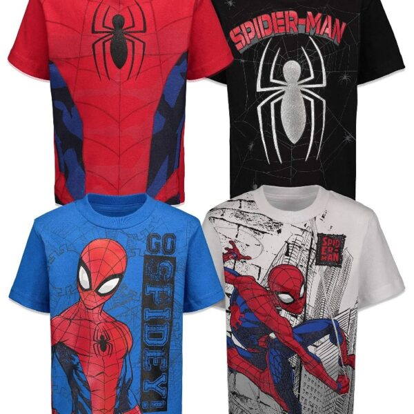 Spider-Man 4 Pack T-Shirts Toddler to Big Kid