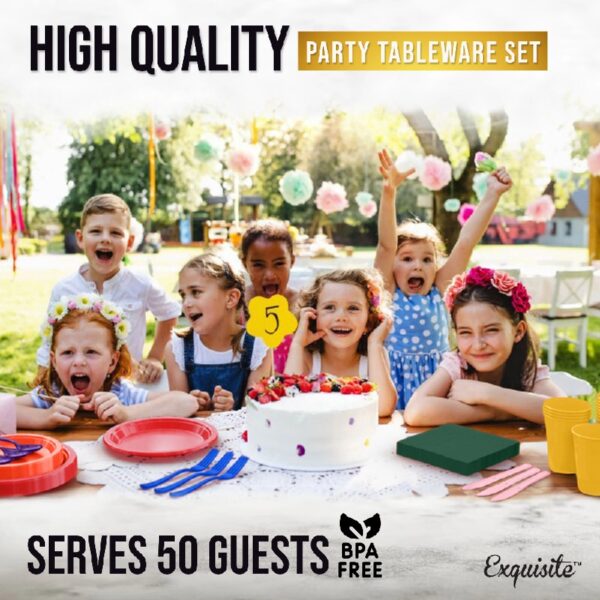 Exquisite 350 Piece Easter Plastic Disposable Party Plates & Dinnerware Combo Set