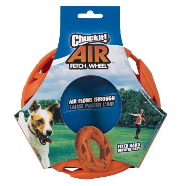 Air Fetch Wheel Durable Rubber Frisbee Disc Dog Toy, Orange, 8