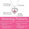 Forever March Birthstone 18k White Gold Plated Women's Necklace, Swarovski Crystals