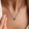 Dainty Heart Necklace Sterling Silver Charm Necklace Pendant Jewelry Gift for Women Mom
