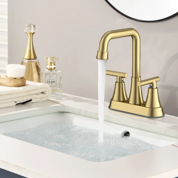 Bathroom Sink Faucet, 4 inch Matte Black Bathroom Faucets with Pop-up Drain and Supply Lines, Stainless Steel 2-Handle Centerset Faucet for Bathroom Faucet 3 Hole