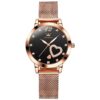 Women Watch Fashion Rose Gold Diamond Analog Quartz Female Watch for Women Luxury Dress Ladies Stainless Steel Luminous Waterproof Date Wrist Watches Green Dial
