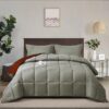 Light Weight Down Alternative Comforter Set, Queen, Green, Reversible