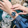 Women Watch Fashion Rose Gold Diamond Analog Quartz Female Watch for Women Luxury Dress Ladies Stainless Steel Luminous Waterproof Date Wrist Watches Green Dial