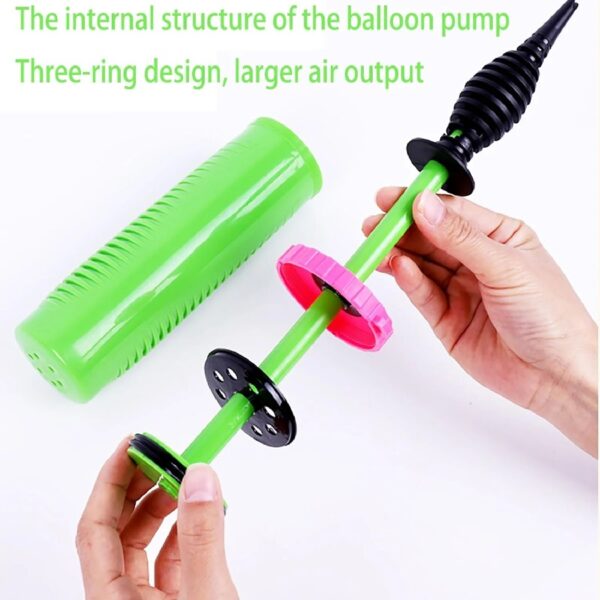 Balloon Pump Hand Two-Way Dual Action inflate 2Pack and Balloon Tying Tool in One, Handheld Air Pump Portable Manual Balloons Inflators for Party with Extra Accessories (Green)