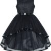 Flower Girls Dress Blue Belted Wedding Party Bridesmaid 12