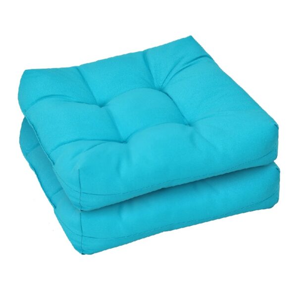 2 PCS 21'' x 21'' Patio Chair Seat Cushion Pads Indoor/Outdoor Turquoise