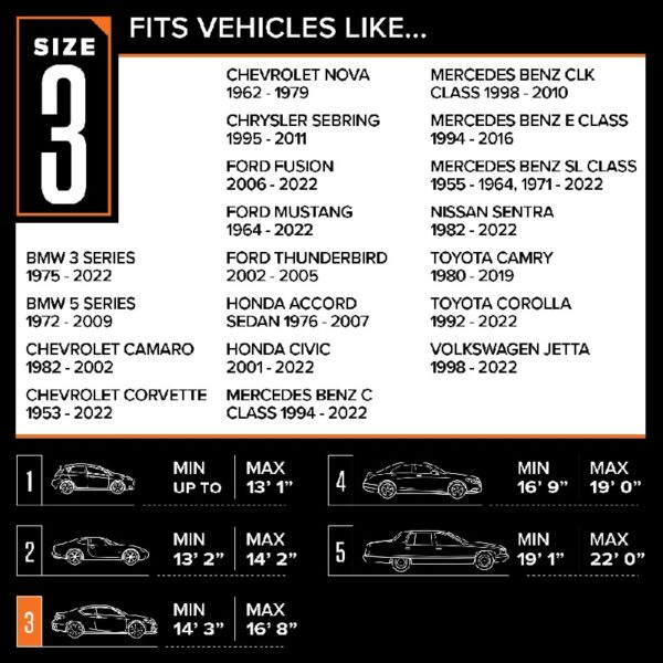 Basic Car Cover, Basic Indoor Protection for Cars, Multiple Sizes