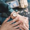 Women Watch Fashion Rose Gold Diamond Analog Quartz Female Watch for Women Luxury Dress Ladies Stainless Steel Luminous Waterproof Date Wrist Watches Green Dial