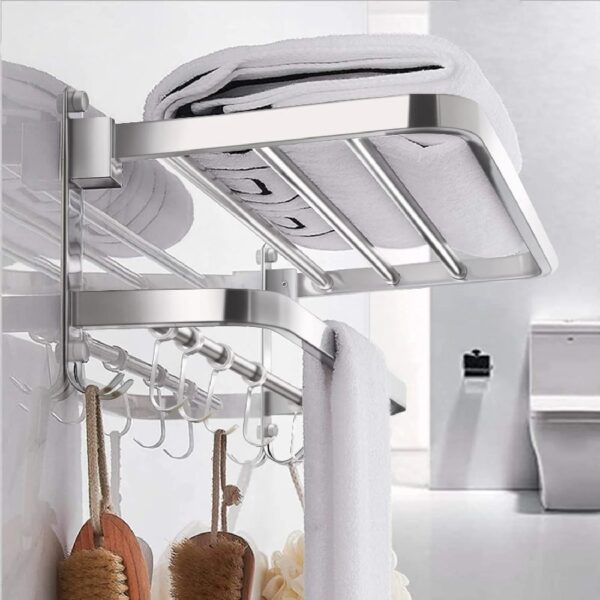 Towel Rack for Bathroom Towel Holder for Bathroom Wall Mounted,Black Towel Bar Storage