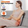 Boriwat Back and Neck Massager with Heat, 3D Deep Tissue Kneading, Shiatsu Back Massage Pillow for Mom Dad
