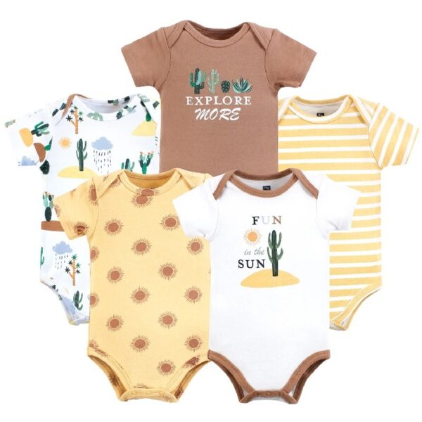 Short Sleeve Bodysuits, 5-Pack, Newborn- 24 Months