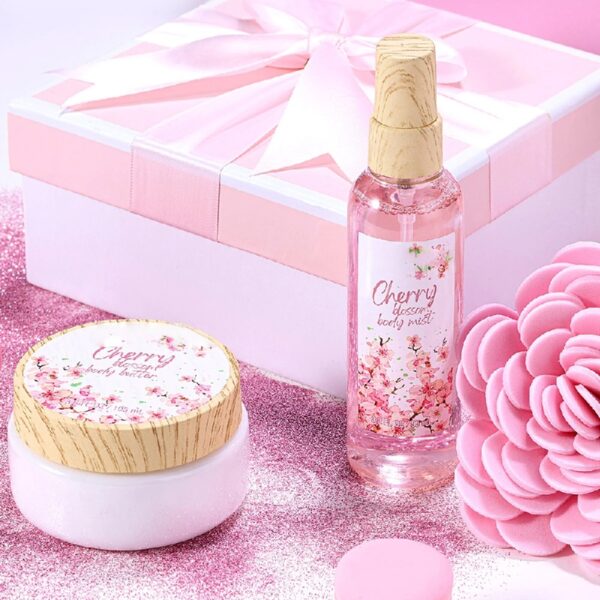 Spa Gift Baskets for Women, 10 Pcs Cherry Blossom Bath and Body Sets, Luxury Birthday Day Body Care Gift Sets for Her