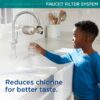 PLUS Faucet Mount Water Filtration System, Horizontal, Black/Chrome, PFM200B