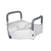 Elevated Raised Toilet Seat with Removable Padded Arms, Fits Most Toilets