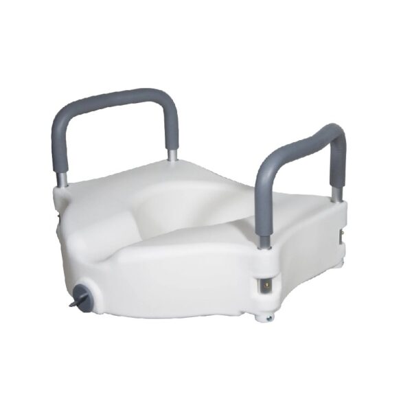 Elevated Raised Toilet Seat with Removable Padded Arms, Fits Most Toilets