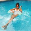 Shaka Sling XL Pool Float, Doubled-Sided Mesh, Quick Draining Fabric, No Inflation Needed, Sweet Shells Berry
