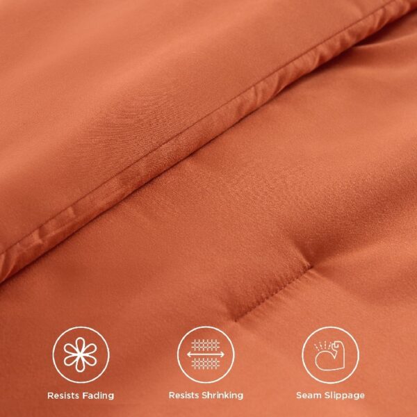 King Size Comforter Set Burnt Orange, 7 Pieces Lightweight King Bedding Sets Boho with Comforter, Sheets, Pillowcases & Shams
