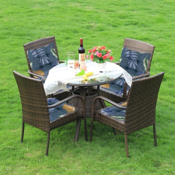 Outdoor Patio Cushion, Rocking Chair Cushion Set, Tufted Pads, Set of Upper and Lower with Ties Pack of 2 (2 Sets) - Back 21
