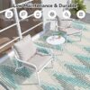 Outdoor Rug 6'x9' Waterproof Patio Rug Reversible Indoor Outdoor Rug Lightweight Plastic Straw Rug for RV Camping Deck Balcony Boho Porch Decor Dark Grey and White