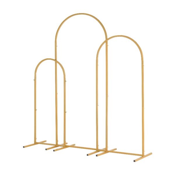 Skypatio 7.2ft Wedding Arch for Ceremony, Golden Balloon Stand, Metal Arch Backdrop for Decor