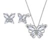 Purple Butterfly Jewelry Amethyst February Birthstone Jewelry Set Fine Necklace/Earrings 925 Sterling Silver Women Birthday Mother's Day Gifts