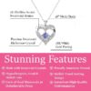 Forever March Birthstone 18k White Gold Plated Women's Necklace, Swarovski Crystals