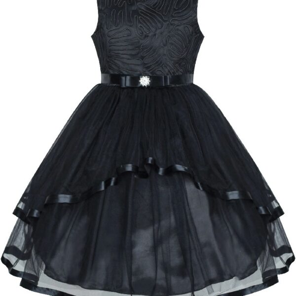 Flower Girls Dress Blue Belted Wedding Party Bridesmaid 12
