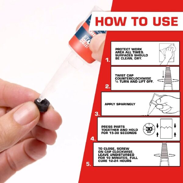 (6 pack)  Super Glue Liquid Longneck Bottle, Pack of 1, Clear 10 g Bottle