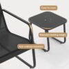 3-Piece Outdoor Bistro Set, Black Metal Frame Glass Top Table and 2 Chairs for Patio, Balcony, Deck - Black