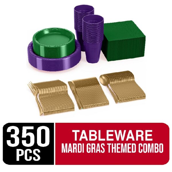 Exquisite 350 Piece Easter Plastic Disposable Party Plates & Dinnerware Combo Set