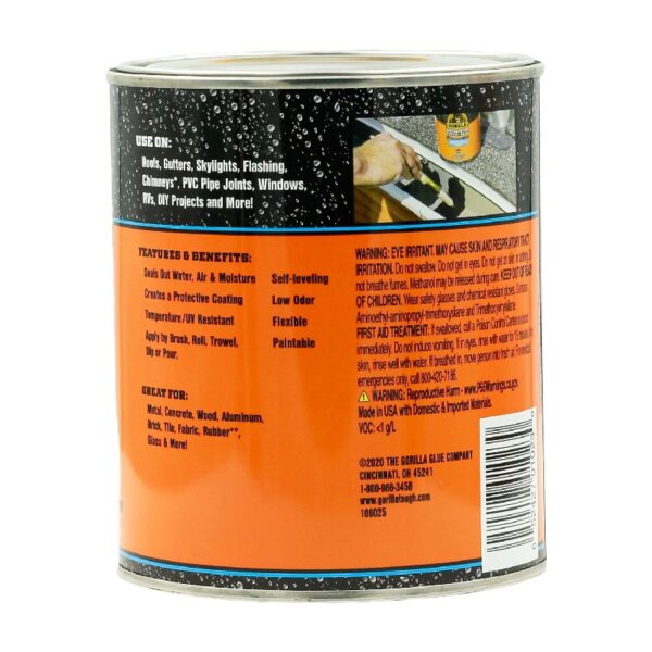 Patch & Seal Liquid Rubber, Black Waterproof Sealant, 32 Ounce