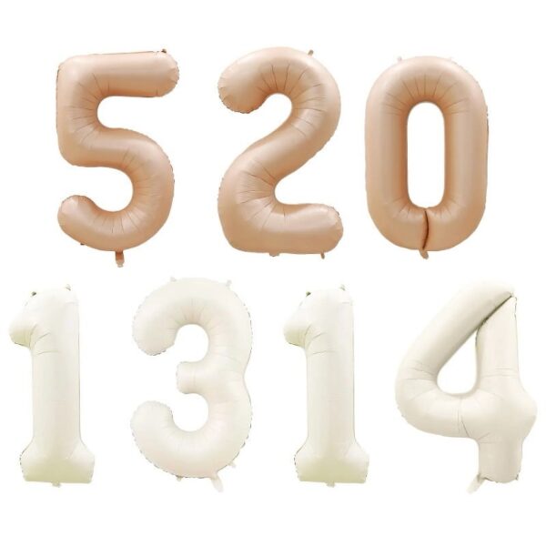 40 inch US Version verslarge digital aluminum foil balloon cream caramel color number 0-9 birthday party festival decoration