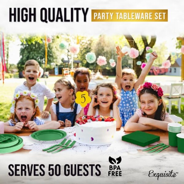 Exquisite 350 Piece Easter Plastic Disposable Party Plates & Dinnerware Combo Set